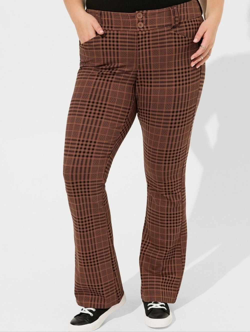 torrid Brown Plaid Boot Cut Pants